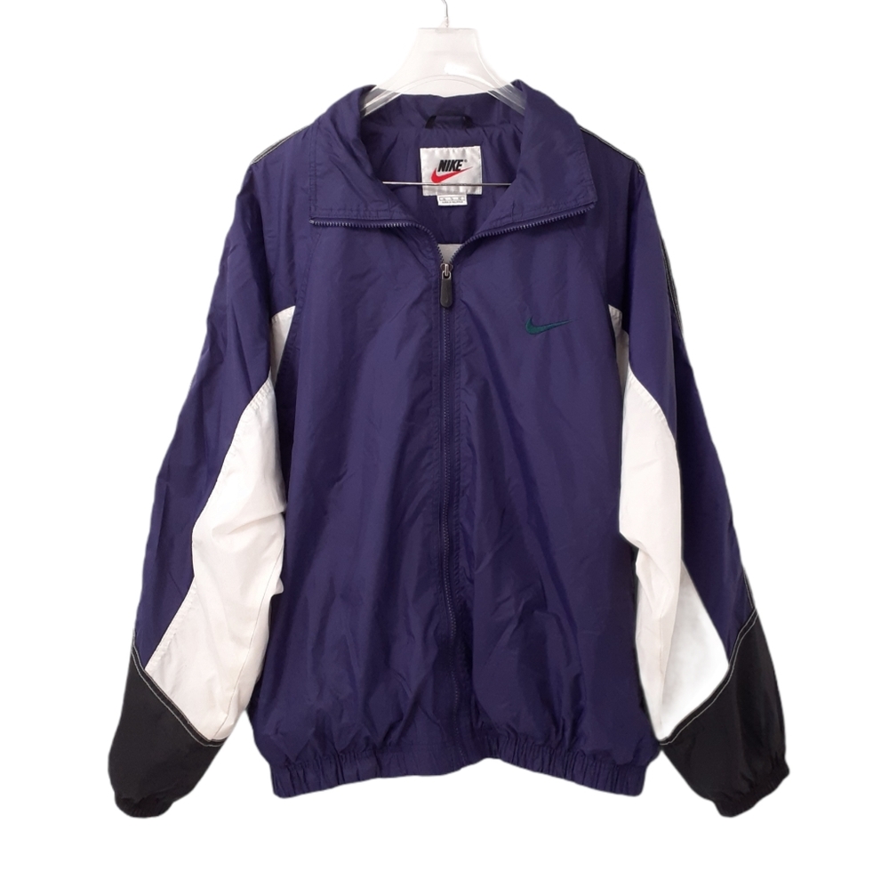 VTG 90s Nike Big Swoosh Full Zip Windbreaker XL